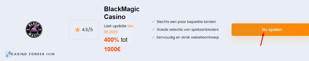 Registratie Blackmagic casino
