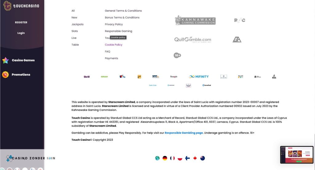 Touch Casino Betrouwbaarheid